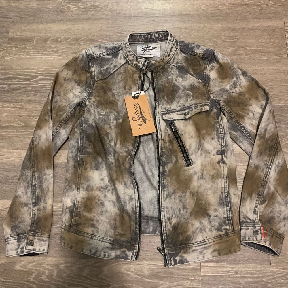 Square Zero - Blue Acid Wash Camo Jacket